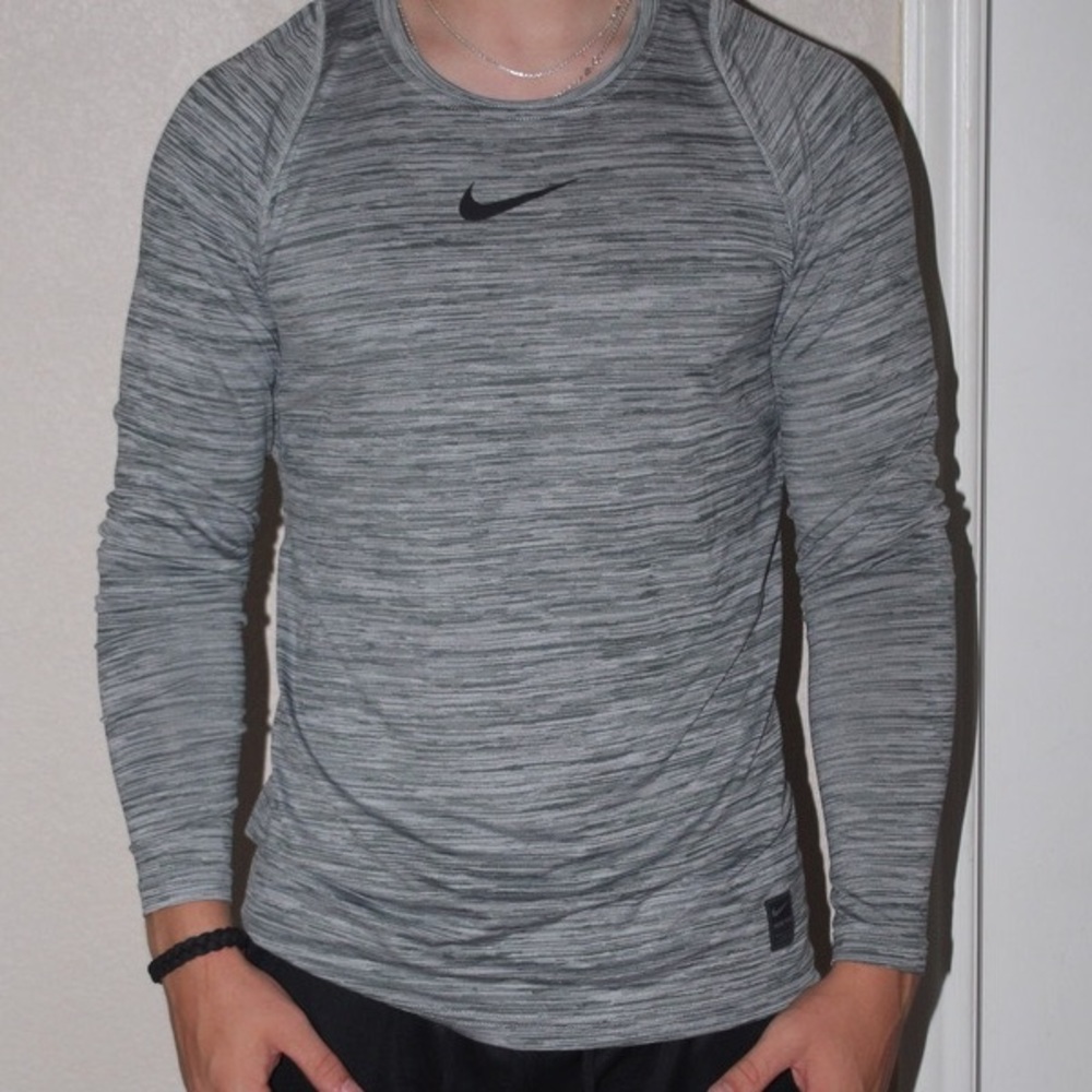 Gray Nike Long Sleeve Dri Fit